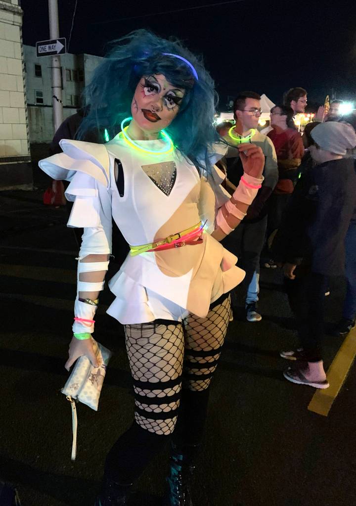 Attendees went all out to create brightly colored and illuminated costumes for the festival.