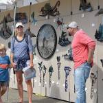 DAN HAMMOCK | GRAYS HARBOR NEWS GROUP                                Among the more than 60 vendors was Eric Langeliers of Springfield, Oregon, at right, who did a brisk business selling his metal art.