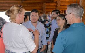 DAN HAMMOCK | GRAYS HARBOR NEWS GROUP                                Nicholas Carr, Chehalis Basin Director for Forterra, after a presentation about the nonprofit organizations plans for redeveloping the Morck Hotel in Aberdeen Tuesday.