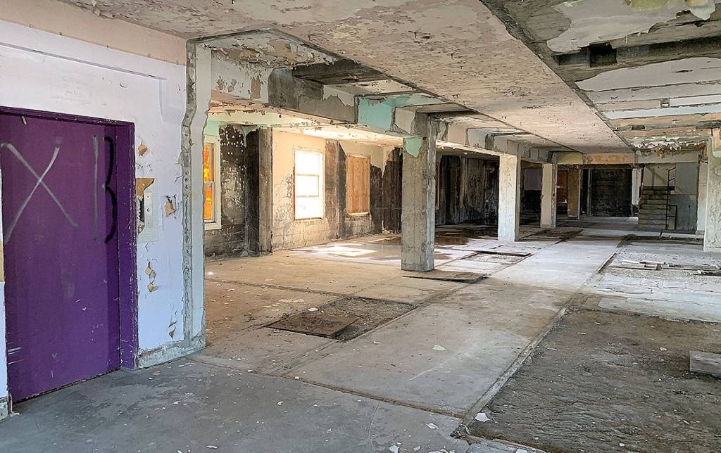 KAT BRYANT | GRAYS HARBOR NEWS GROUP                                The current state of the interior of the Morck Hotel on K Street in Aberdeen.