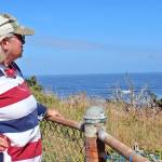 Photos by Patrick Webb                                 Chris Chennault and her husband, Steve, of Camano Island were the first to arrive at the North Head Lighthouse upon its reopening.