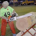 DAN HAMMOCK | GRAYS HARBOR NEWS GROUP                                Martha Nicholas competed in several categories Saturday, including Local Power Saw.