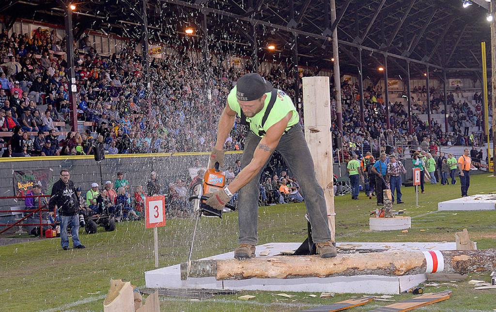 DAN HAMMOCK | GRAYS HARBOR NEWS GROUP                                Johnny Boggs took first place in the challenging Obstacle Pole competition.