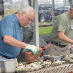 DAN HAMMOCK | GRAYS HARBOR NEWS GROUP                                Barbecued oysters will be part of the menu at the annual Bradys Oysters all-you-can-eat oyster feed Saturday.