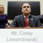 Yuri Gripas/ABACAPRESS.COM                                 Former Trump campaign chairman Corey Lewandowski waits to testify before a House Judiciary Committee hearing Tuesday.