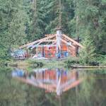 The new pavilion at Lake Sylvia State Park begins to take shape Friday, Sept. 13, 2019, in Montesano. (Michael Lang | Grays Harbor News Group)