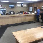 (Daily World Photo) Just about all the physical aspect of Cosmopolis city government will fit in this room, originally built as a bank. This fall voters in the city will decide whether to build a municipal building next door for City Hall, the court and the Police Department. Tuesday night at the fire hall is the first of three public meetings to discuss the issue. Working in the office Friday afternoon were, from left Kristina Eccles, Cheryl Chrt and Police Chief Casey Stratton. Behind him is Candice Makos.                                (Daily World Photo) Just about all the physical aspect of Cosmopolis city government will fit in this room, originally built as a bank. This fall voters in the city will decide whether to build a municipal building next door for City Hall, the court and the Police Department. Tuesday night at the fire hall is the first of three public meetings to discuss the issue. Working in the office Friday afternoon were, from left Kristina Eccles, Cheryl Chrt and Police Chief Casey Stratton. Behind him is Candice Makos.