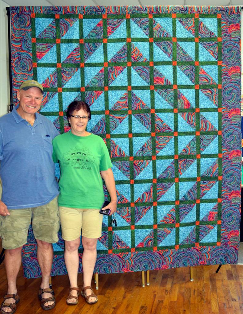 Vivian Edersheim                                Christine Obermiller of Aberdeen (pictured with her husband, Chris Culbertson) won the raffle quilt at the 2019 Pacific County Fair.