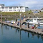 photos by DAN HAMMOCK | GRAYS HARBOR NEWS GROUP                                Word spread the coho were spotted in the Westport boat basin off the floats near the Islander Saturday, sending anglers that way early in the afternoon.