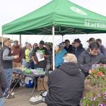 A crew from the Department of Fish and Wildlife set up near the Westport Marina derby station Saturday to offer a free crash course on fishing the boat basin for coho salmon. Dozens of anglers watched the presentation before hitting the floats for a crack at a salmon.