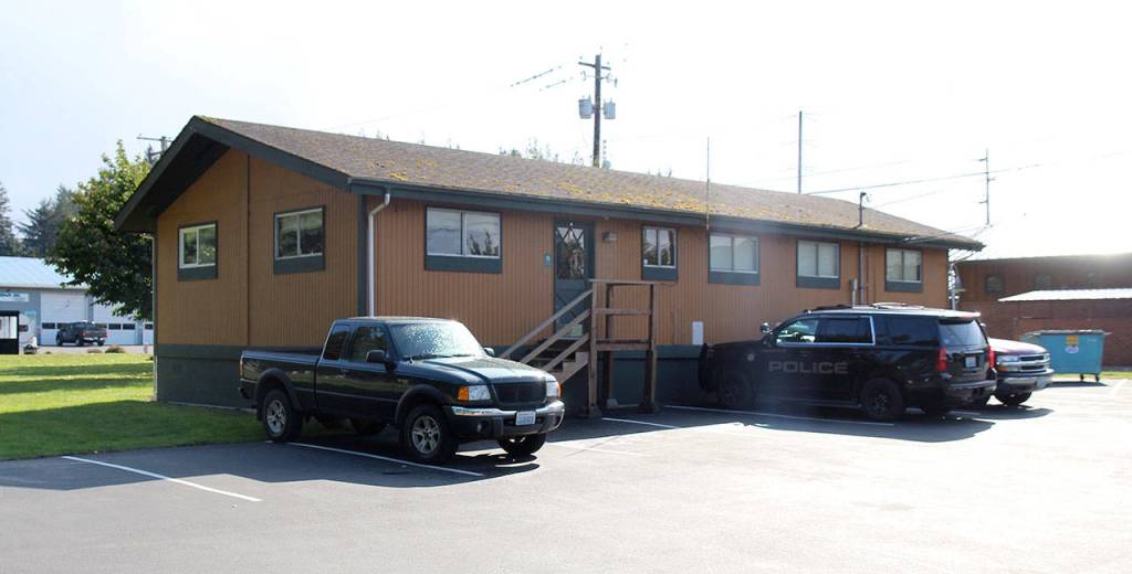 The Cosmopolis Police Station is in a mobile home, built in 1971 and donated to the city in 2006. Officials say there is not enough space to efficiently do their jobs and are asking the city to fund a new combination City Hall, police station and court. That bond issue will be voted on in November. Picture taken Tuesday, Oct. 8, 2019. (Michael Lang | Grays Harbor News Group)