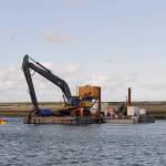DAN HAMMOCK | GRAYS HARBOR NEWS GROUP                                There are two dredges working Westport Marina during the first dredging project the marina has seen in 30 years. This, the larger of the two, was near the marina entrance off floats 7 and 9 Oct. 8.