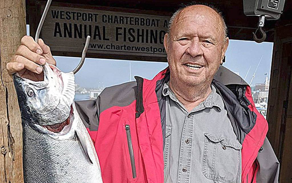 COURTESY WESTPORT WEIGHMASTER                                Ronald Baulotte of Zillah caught this 11.2-pound coho Aug. 28 aboard the Stardust. This fish earned him the $1,500 prize for the largest coho of the season entered in the Westport Charterboat Association derby.