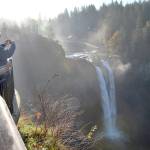 Richard Read/Los Angeles Times                                 Visitors photograph Snoqualmie Falls, a 270-foot-high waterfall east of Seattle where tribal leaders announced a deal on Friday to block development of the surrounding land, considered sacred by the tribe.