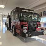 The Ocean Shores Fire Departments new engine, currently en route from its place of manufacture in Canada. (Courtesy Ocean Shores Fire Department)