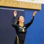 Aberdeen senior Kennedy Pruett, seen here in a file photo, was named to the 2A Evergreen Leagues Second Team after leading the Bobcats with 113 kills and 22 blocks in 2019. (Ryan Sparks | Grays Harbor News Group)