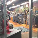 COURTESY PHOTO                                A burglar smashed the front window of Waughs Mens and Womens Apparel on Heron Street in Aberdeen early Monday morning and made off with more than $7,000 in merchandise.
