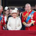 Queen Elizabeth II, center, and Prince Andrew, Duke of York, right, during Trooping The Colour, the Queens annual birthday parade on June 8 in London. (Chris Jackson/Getty Images)