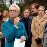 Photos courtesy Lionsgate                                The cast of Knives Out features, from left, Katherine Langford, Toni Collette, Jamie Lee Curtis, Don Johnson, Michael Shannon, Riki Lindhome and Jaeden Martell.