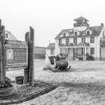 COURTESY PHOTO                                Santas sleigh parked in front of the Westport Maritime Museum amid a light dusting of snow.