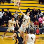 Aberdeens Griffin Kinkade (3) rises for a layup in the first quarter of the Bobats 65-54 loss to Forks on Friday at Sam Benn Gym in Aberdeen. (Ryan Sparks| Grays Harbor News Group)