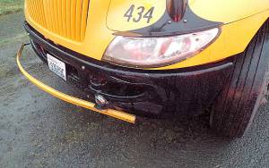 COURTESY HOQUIAM POLICE DEPARTMENT                                A Hoquiam school bus was involved in a minor collision with a passenger Tuesday morning at Pacific and 24th. There were no injuries.