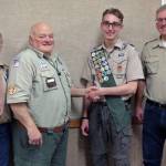 Courtesy photo                                From left are Scout leaders Rhonda Springer and Dennis Brumbaugh, Eagle Scout Gavin Blackett, and Scout leader Arlin Burbidge.