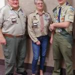 Courtesy photo                                From left are Scout leaders Dennis Brumbaugh and Rhonda Springer with Eagle Scout Matthew Kimbrel.