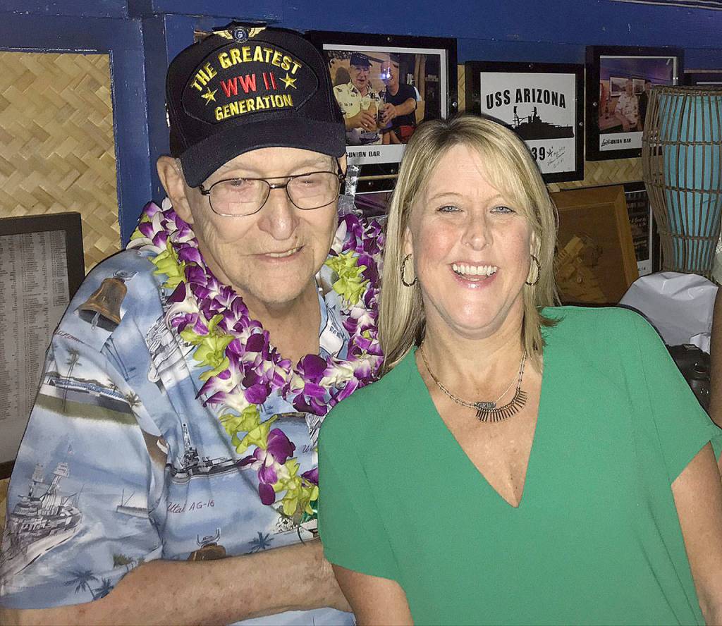 Lauren Bruners brother, Chet Danforth, poses for a photo with Teri Mann Whyatt in Hawaii. (Photo courtesy Teri Mann Whyatt)