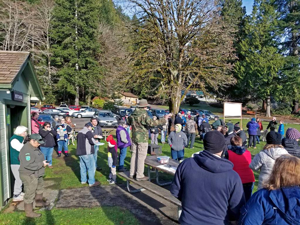 A good-sized crowd attended the 2019 First Day Hike at Lake Sylvia.