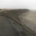 COURTESY ARMY CORPS OF ENGINEERS                                The Army Corps of Engineers is about halfway through placing some 55,000 cubic yards of sand on the Westport south jetty breach fill. The project is expected to last to about mid-March.