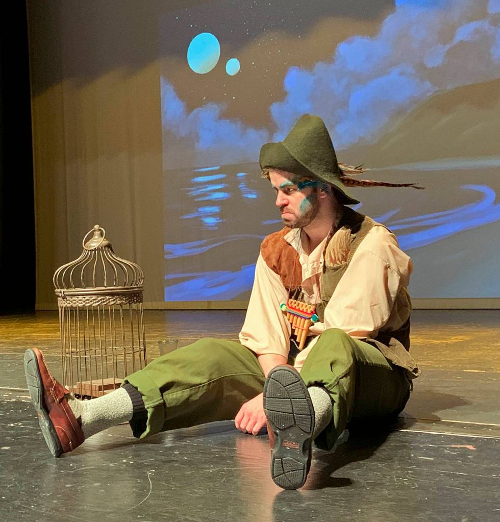 Papageno (Jerrod Phelps) pouts after being magically struck mute.