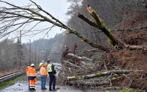 Heavy rain causes slides, some flooding