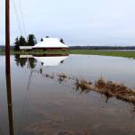 A barn is reflected in a flooded field Wednesdayoff Keys Road. (Michael Lang | Grays Harbor News Group)