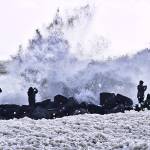 The ocean really was ‘white with foam’ at Shores Saturday