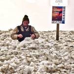 Robert Murphy of Woodinville immersed himself in the sea foam on Saturday. Most sea foam is not harmful to humans and is often an indication of a productive ocean ecosystem. (Photo by Scott D. Johnston)