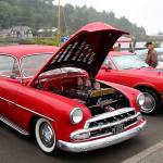 DAN HAMMOCK | THE DAILY WORLD                                 Dozens of classic cars and trucks line Levee Street in Hoquiam every summer during the annual Pushrods River Run car show.