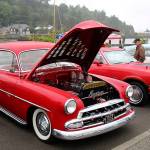 DAN HAMMOCK | THE DAILY WORLD                                 Dozens of classic cars and trucks line Levee Street in Hoquiam every summer during the annual Pushrods River Run car show.