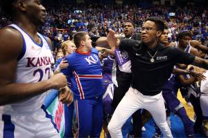 Big 12 suspends four, including Silvio De Sousa for 12 games, after Kansas/Kansas State brawl