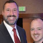 DAN HAMMOCK | GRAYS HARBOR NEWS GROUP                                David Quigg, left, Grays Harbor Hospital District 2 board member, and local radio personality and Cosmopolis Mayor Kyle Pauley at the 2020 United Way of Grays Harbor Black and White Gala.