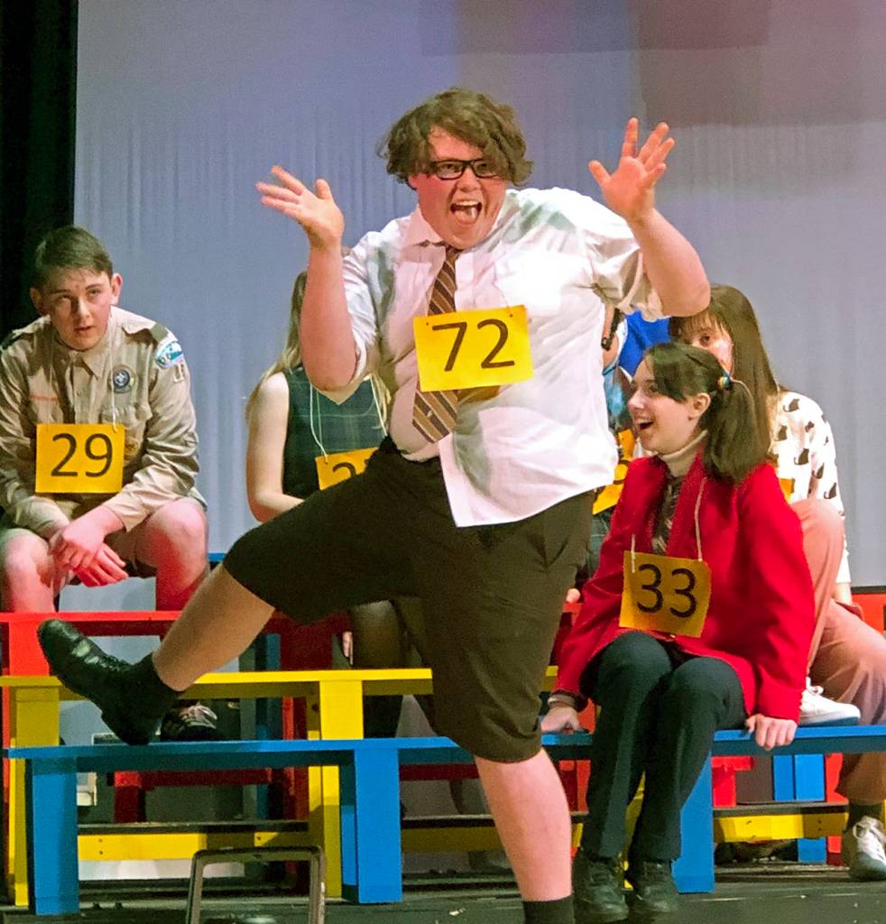 William Barfee (Aiden Brown) shows off his magic foot.