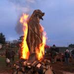 Chris Brunstad photo                                Every February, chainsaw carvers from all over gather at the Ocean City Marketplace to enjoy camaraderie, create art, make a difference  and burn a bear. This image is from last years bonfire.