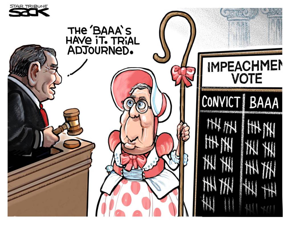 Editorial cartoons for Friday, Feb. 7