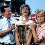 20th Century Fox                                Paul Dooley masterfully transitioned from a comic figure to an understanding parent in Breaking Away. Hes pictured here with co-stars Dennis Christopher and Barbara Barrie.