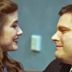 Gillian (Natasha Brown-Williams) smiles at the smitten Shepherd Henderson (Bryan Blackburn).