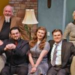 Courtesy photos                                The cast of Bell, Book and Candle, from left: Michael Solan (who plays Sidney Redlitch), Connor Nuckols (Nicky Holroyd), Natasha Brown-Williams (Gillian Holroyd), Bryan Blackburn (Shepherd Henderson), and Barbara Harm (Aunt Queenie).