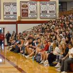 DAN HAMMOCK | GRAYS HARBOR NEWS GROUP                                 Gov. Jay Inslee speaks to Hoquiam High School students Wednesday.