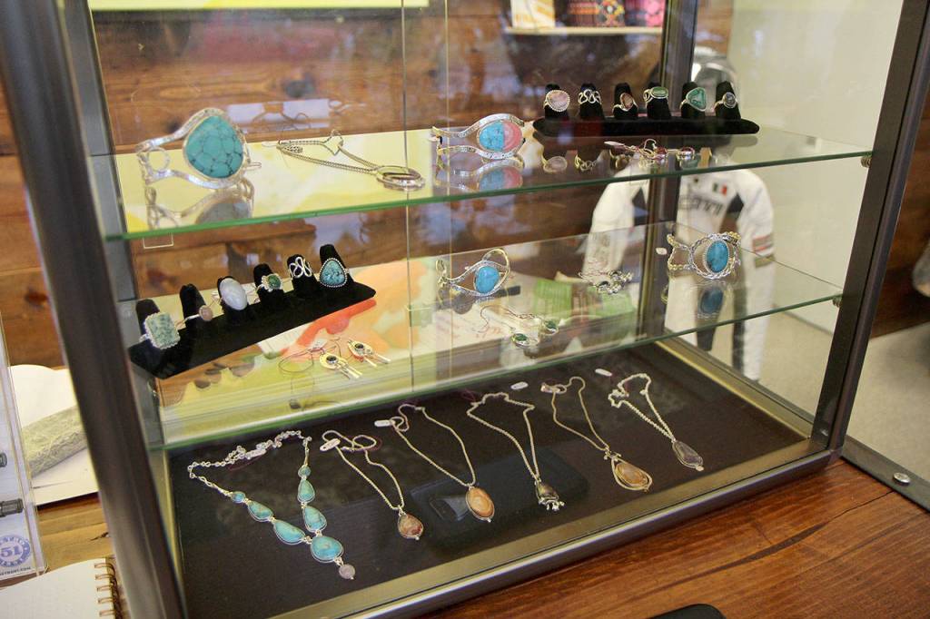 Jewelry is on display for sale Jan. 29, 2020, at the Moore Gallery in Montesano. (Michael Lang | Grays Harbor News Goup)