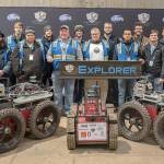 Team Explorer  a partnership with people from Carnegie Mellon University and Oregon State University  pose for a photo recently at the DARPA Subterranean Challenge Urban Circuit competition at the Satsop Business Park in Grays Harbor County. (Photo courtesy Defense Advanced Research Projects Agency)