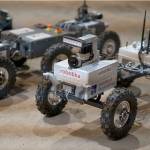 Team Robotika robots are lined up ahead of the DARPA Subterranean Challenge Urban Circuit competition at the Satsop Business Park in Grays Harbor County. (Photo courtesy Defense Advanced Research Projects Agency)